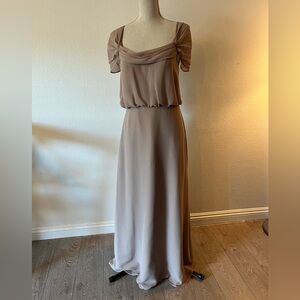 Azazie Women's Taupe Maxi Dress